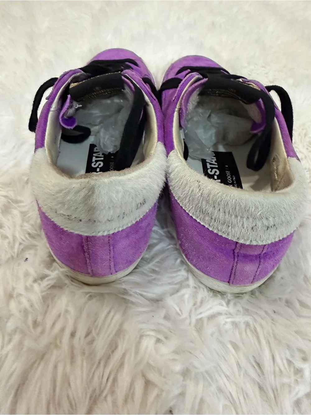 Golden Goose Purple Suede Star Sneakers with Black Laces Size 36 US 6